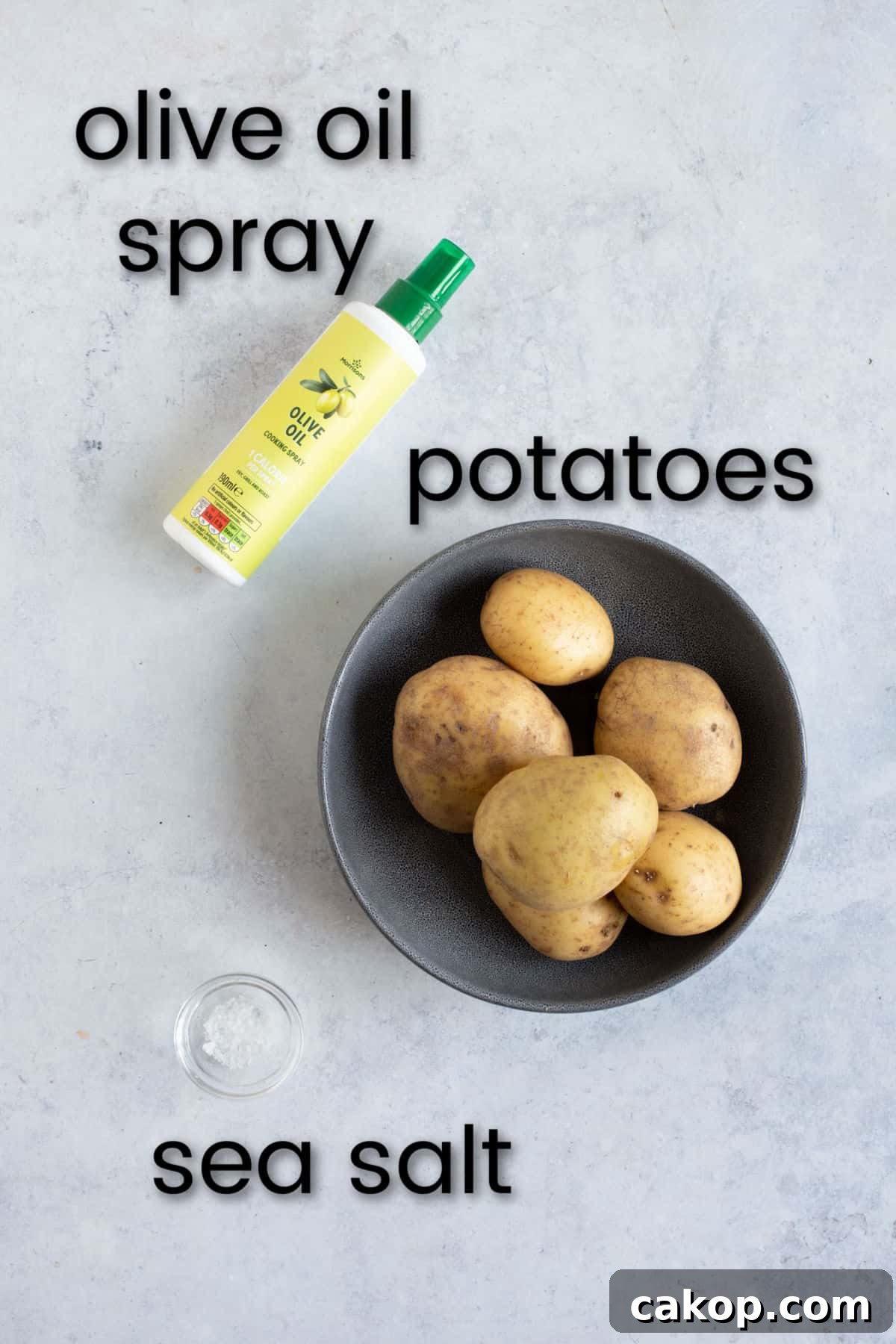 Ingredients for air fryer chips.