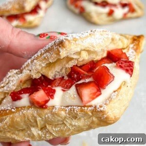 Strawberry Cheesecake Turnover Recipe — Flaky Pastry with Creamy Filling 13 strawberry cheesecake turnovers