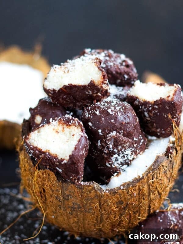 homemade bounty bars close up.