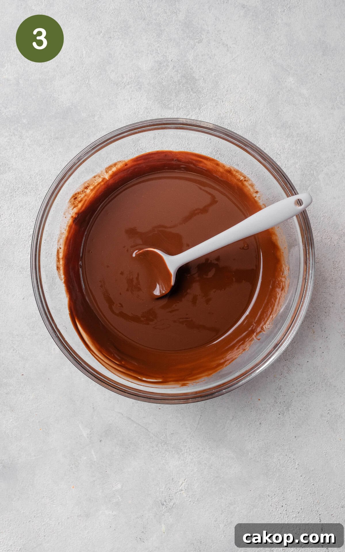 melted chocolate in a bowl.