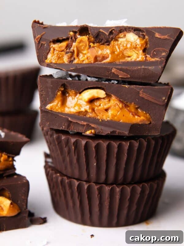 peanut butter cups stacked.