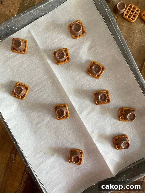 Rolos on pretzels