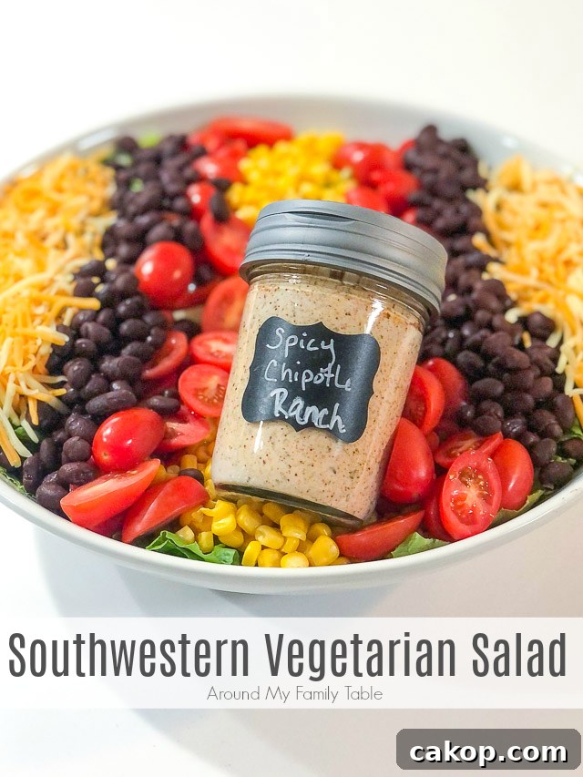 Southwest-Style Vegetarian Salad with Black Beans and Avocado 2 southwestern salad in a white bowl