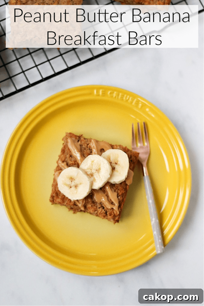 Peanut Butter Banana Breakfast Bars Pinterest Pin