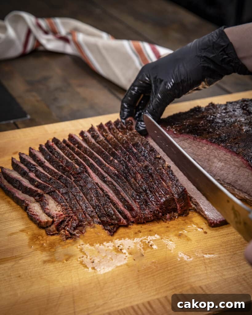 Slicing a 15 pound brisket 