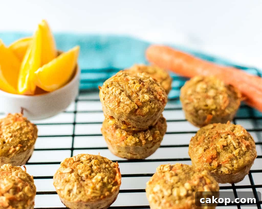 Healthy Orange Carrot Oatmeal Muffins
