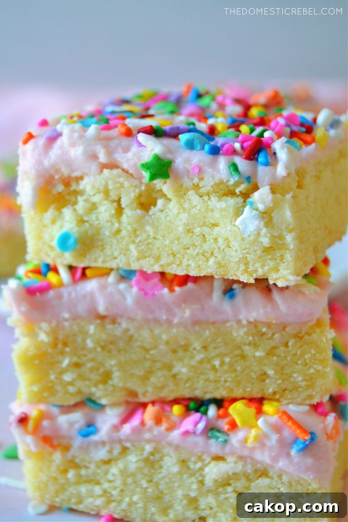 Closeup stack of sugar cookie bars