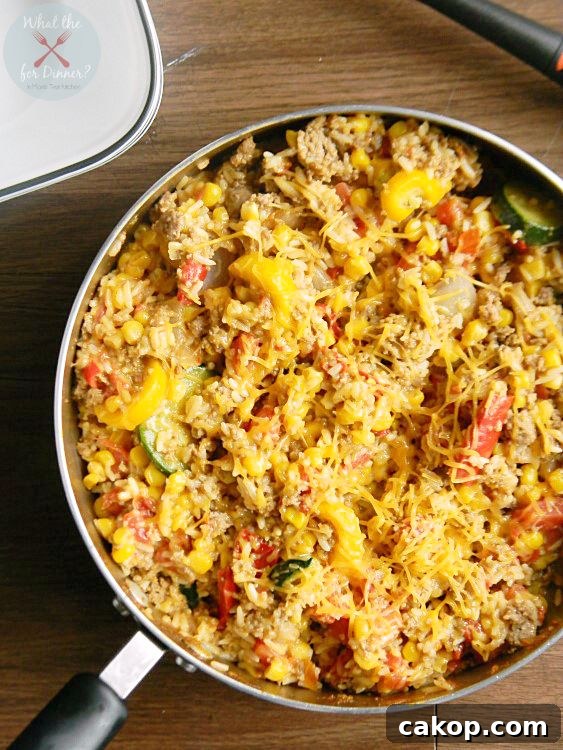 Enchilada Style Chicken, Vegetable & Rice Skillet