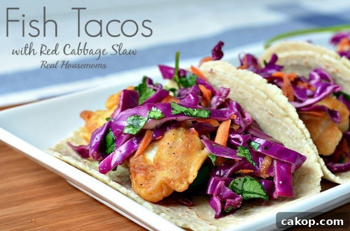 Fish Tacos with Red Cabbage Slaw