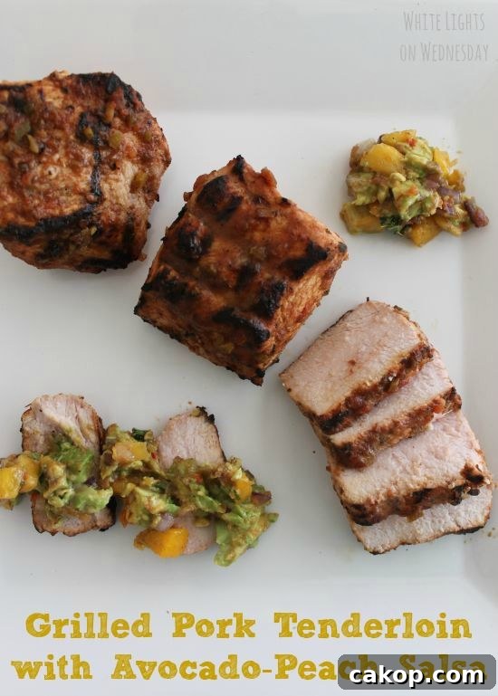 Grilled Pork Tenderloin with Avocado-Peach Salsa