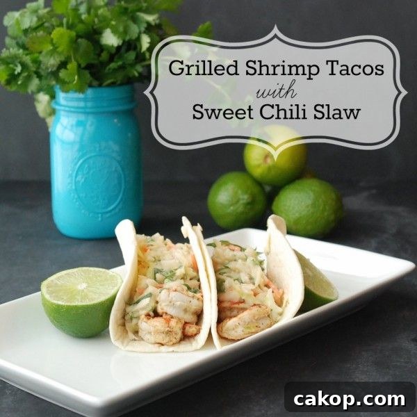 Grilled Shrimp Tacos with Sweet Chili Slaw