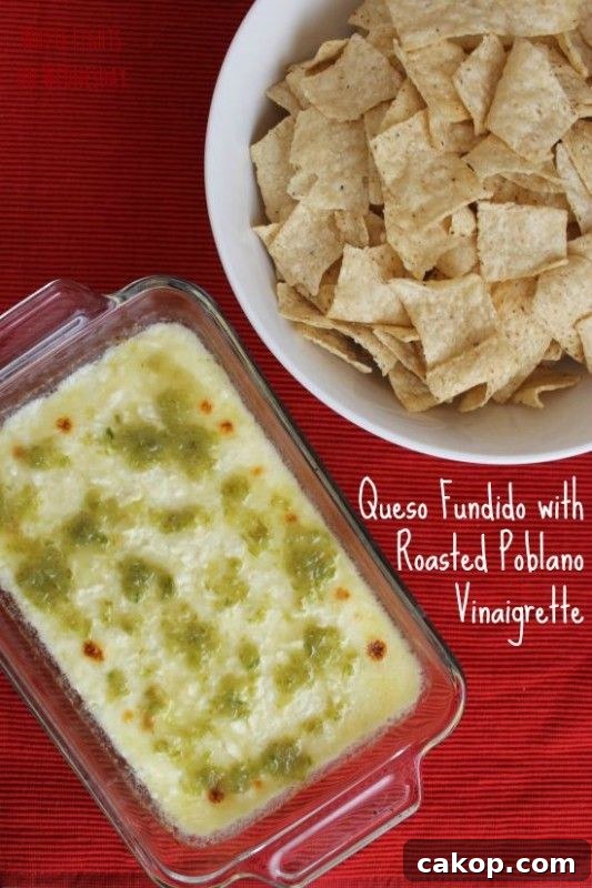 Queso Fundido with Roasted Poblano Vinaigrette