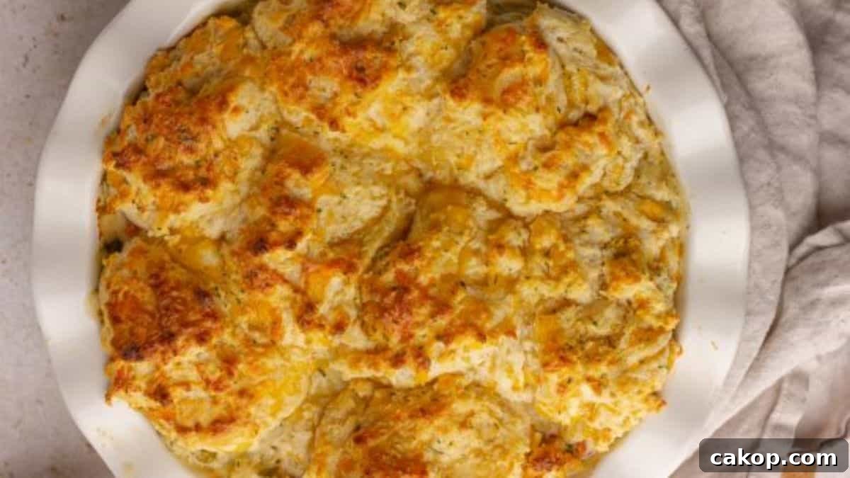 11 Quick Chicken Dinner Recipes for Weeknight Meals 9 A serving of cheddar bay biscuit chicken pot pie.