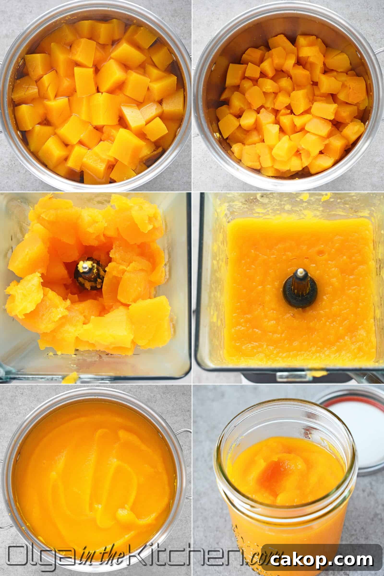 making pumpkin puree at home