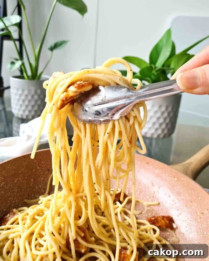 Cooked pasta ready for serving