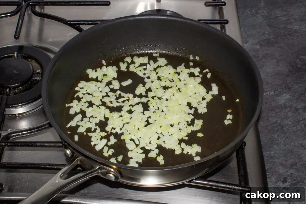 fried onion in a pan
