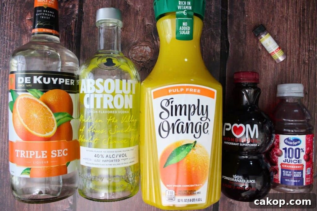 ingredients to make ornament martini