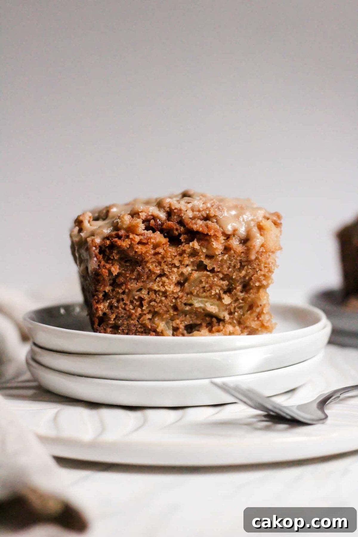 Maple Glazed Cinnamon Sugar Apple Coffee Cake Healthier Breakfast Apple Cake with Cinnamon Sugar Crumble Topping and Maple Glaze