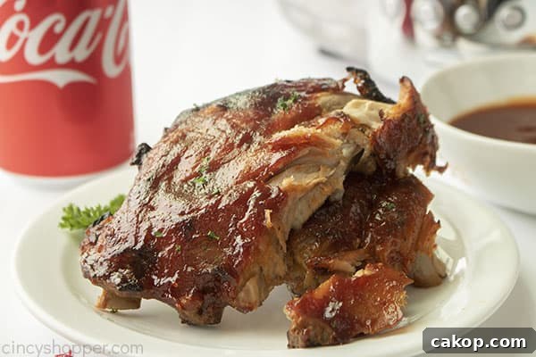 Ribs with soda on a plate