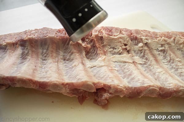 Adding salt to ribs