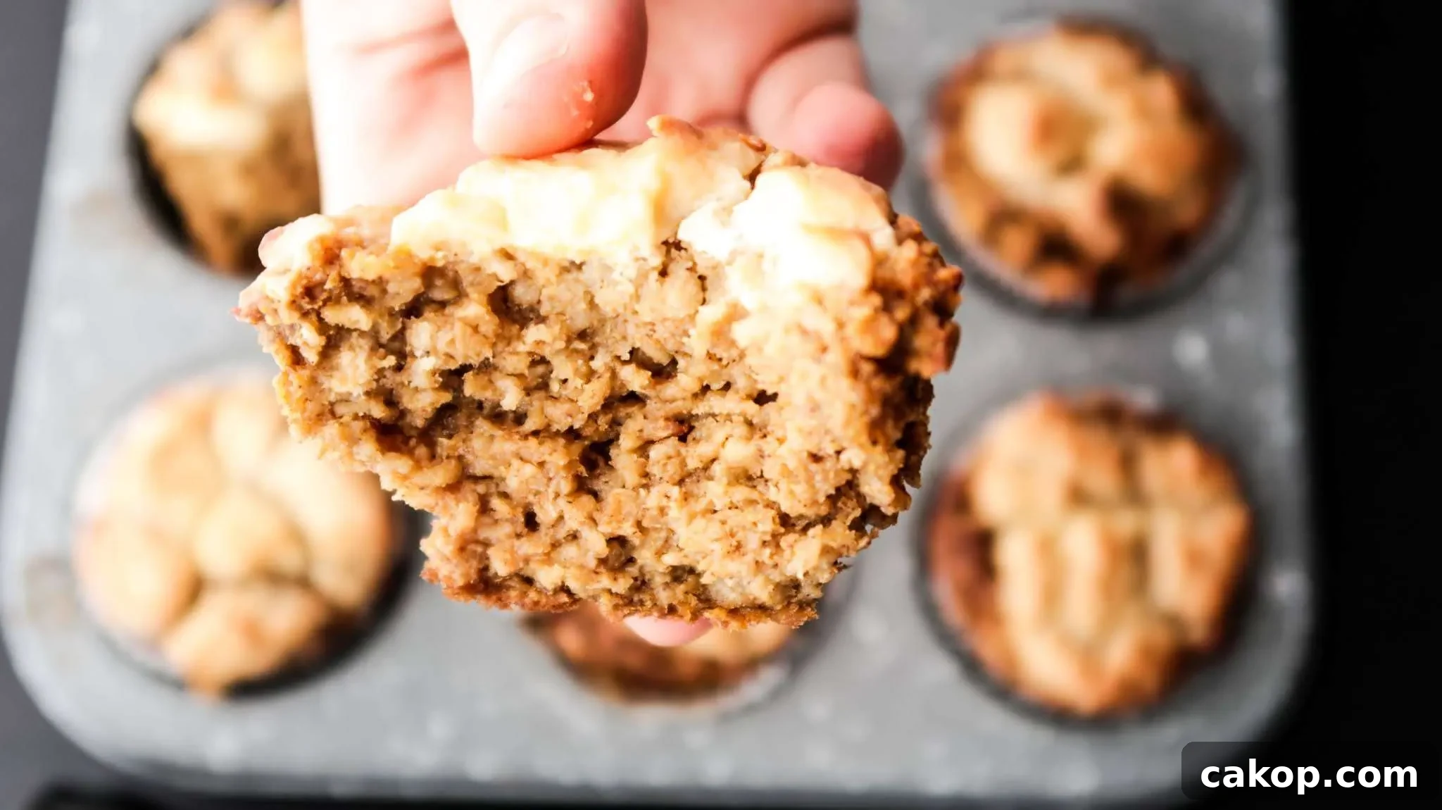 Healthy flourless oatmeal pumpkin muffins with cream cheese - super easy healthy breakfast idea or snack for fall that is quite addictive!