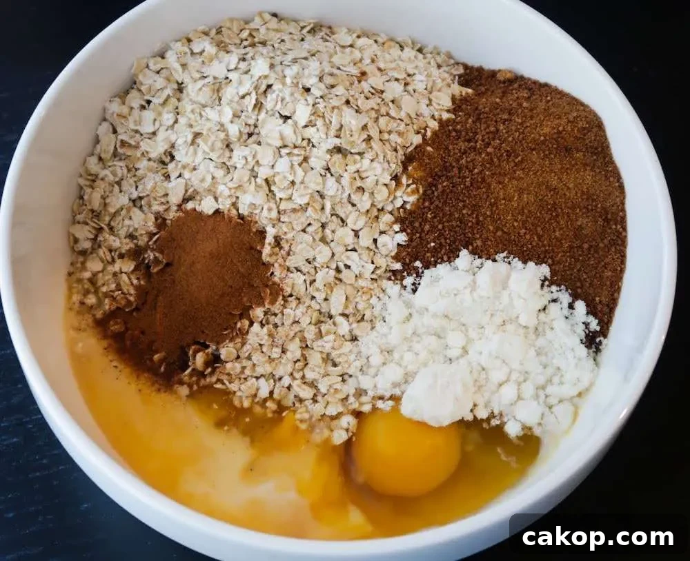 add ingredients for the oat base to a bowl