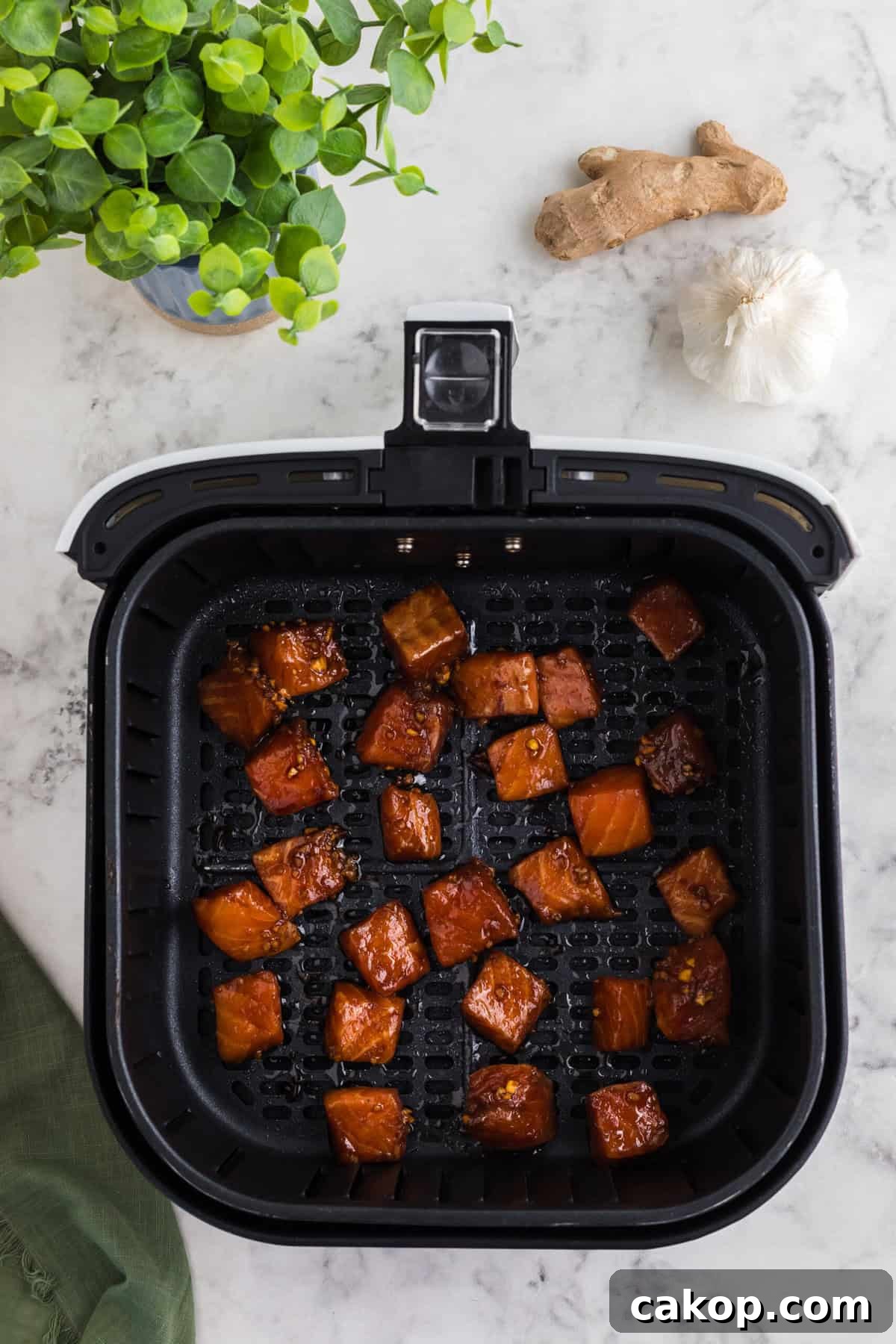 Crispy Air Fryer Teriyaki Salmon Bites Recipe 8 Step 4