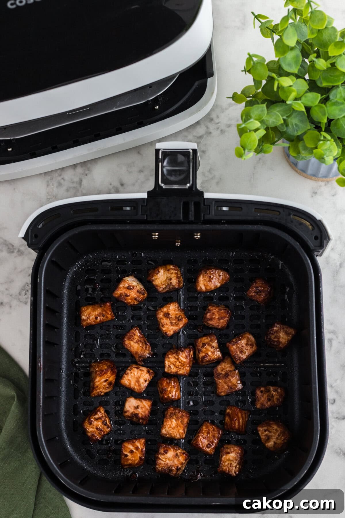 Crispy Air Fryer Teriyaki Salmon Bites Recipe 9 Step 5