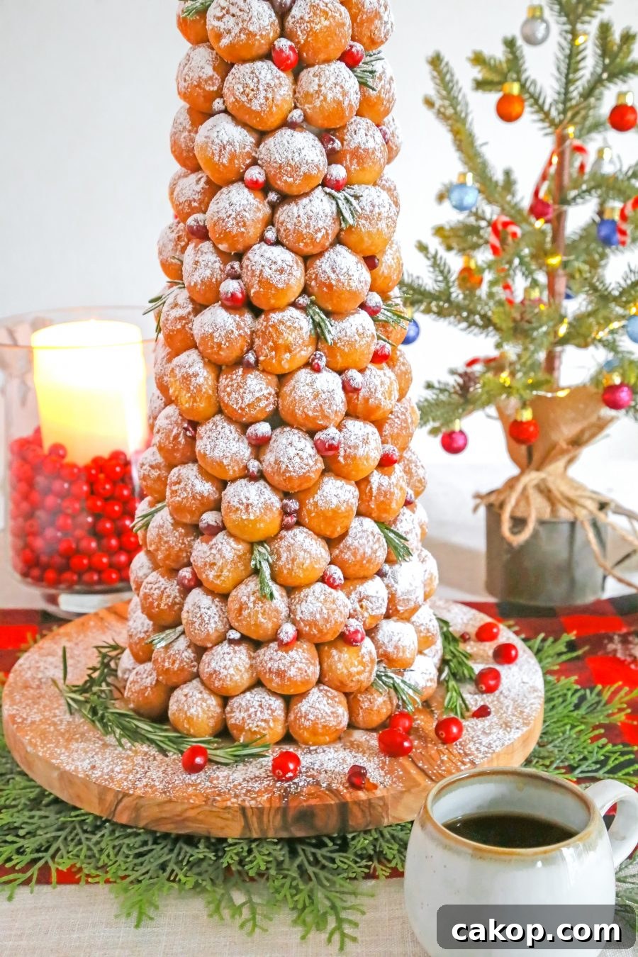 Donut tree on table