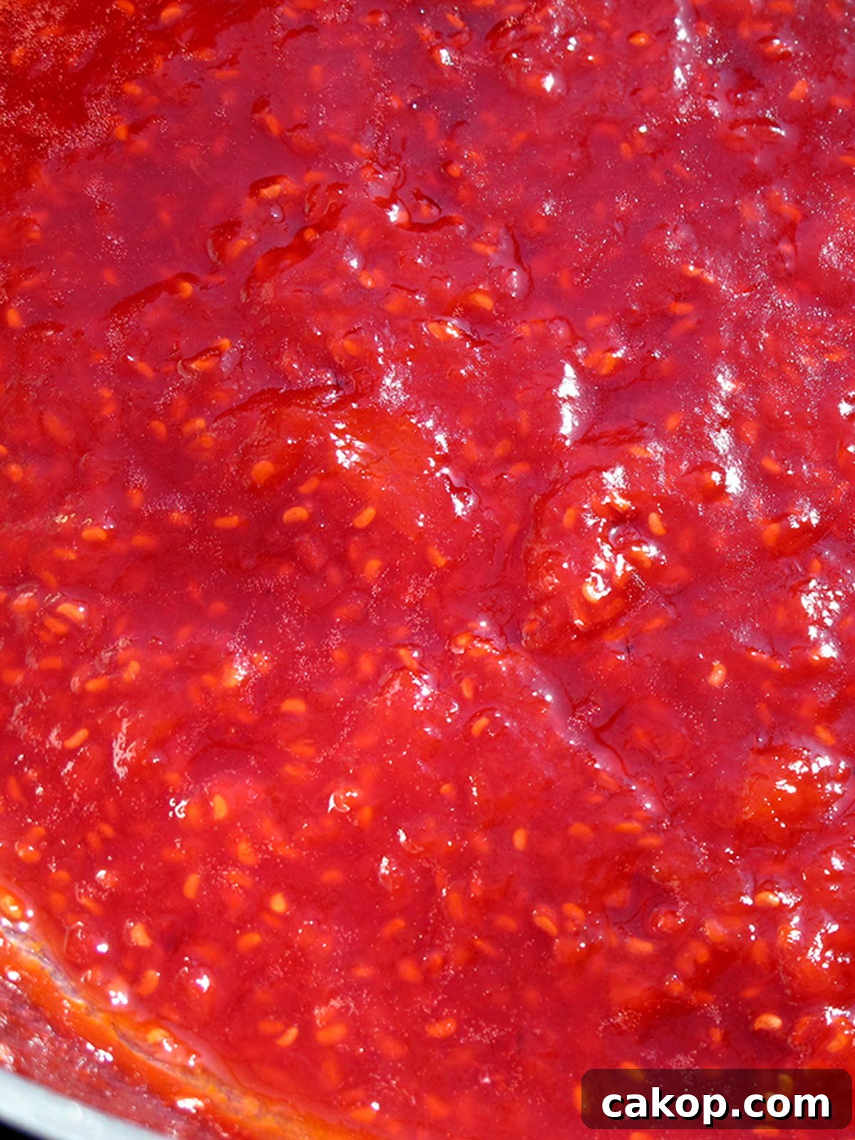 Jam ready to be jarred but still in the pot.