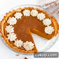 Square photo of a vegan pumpkin pie