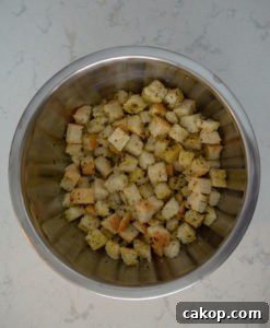 Baked Herb and Garlic Croutons