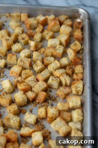 Baked Herb and Garlic Croutons