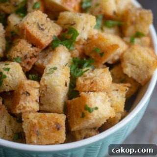 Crispy Baked Herb & Garlic Croutons Recipe 8 Baked Herb and Garlic Croutons
