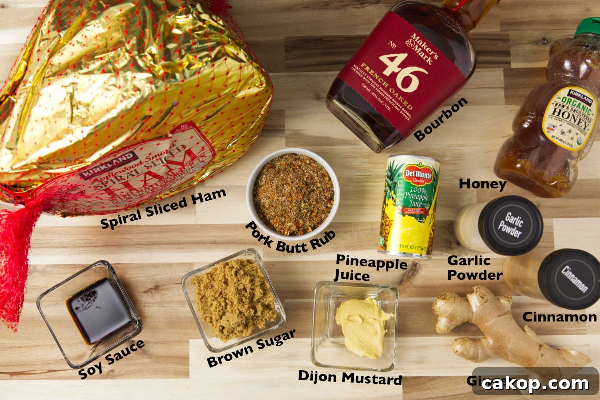 Double-Smoked Ham Recipe: How to Smoke Perfect Ham at Home 4 Ingredients of double smoked ham.