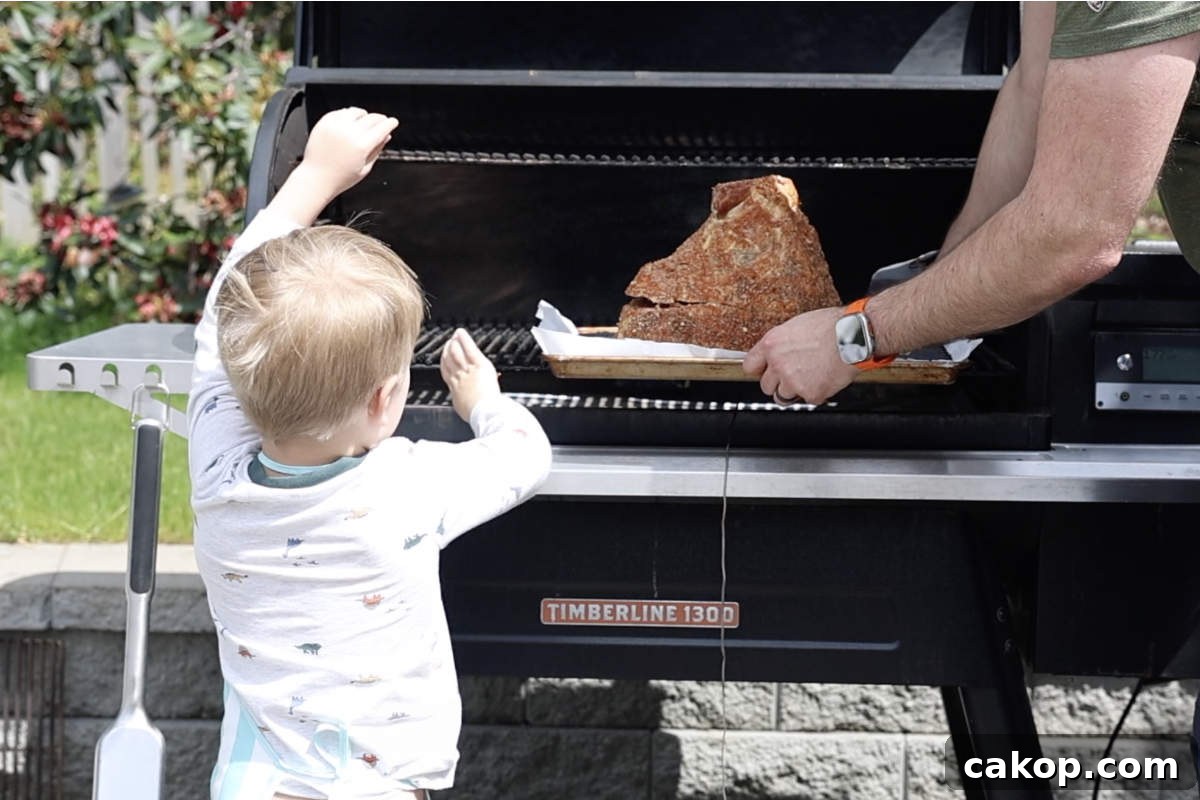 Double-Smoked Ham Recipe: How to Smoke Perfect Ham at Home 7 Placing spiral cut ham on the smoker.