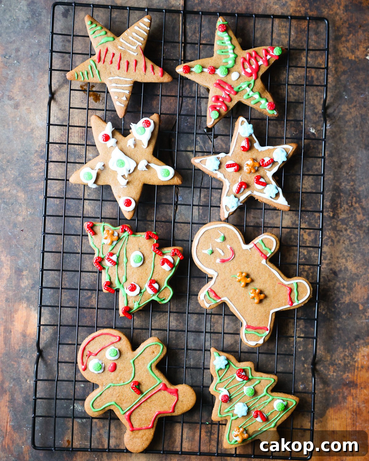 decorated gingerbread cookies on tray