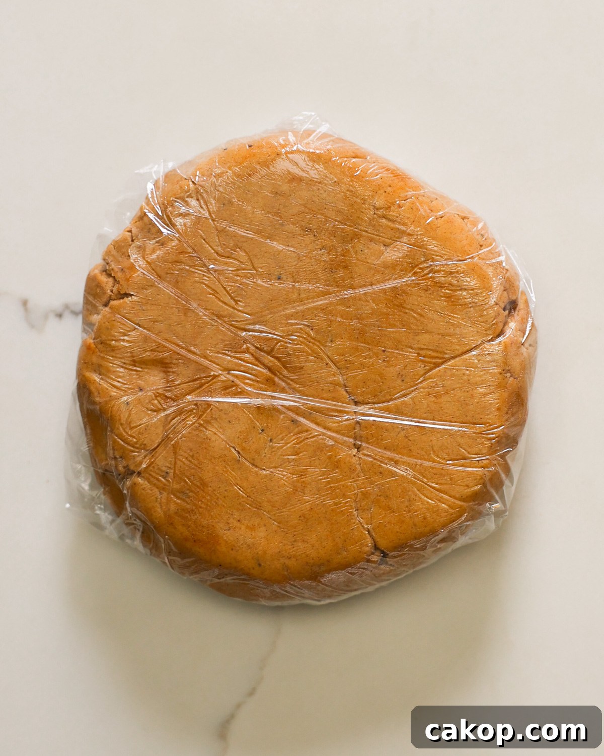 gingerbread cookie dough wrapped in plastic