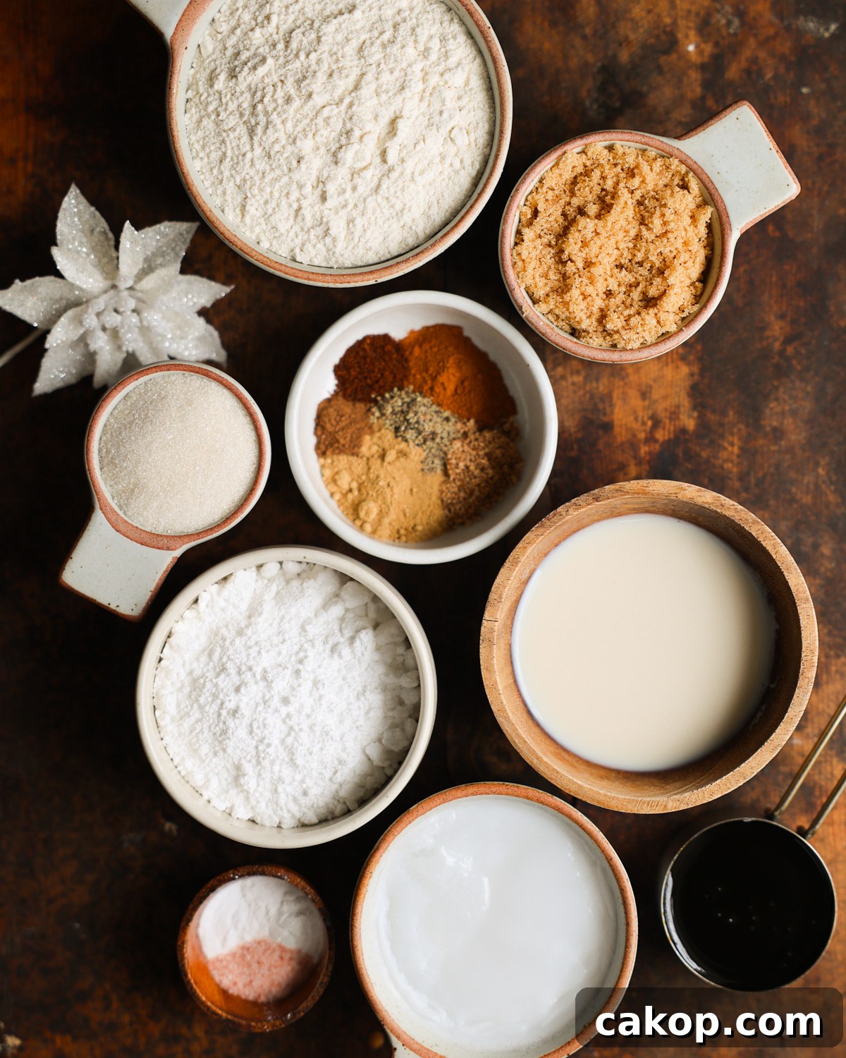overhead vegan gingerbread cookies ingredients