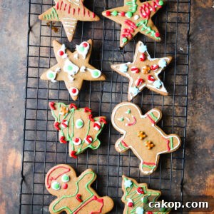 decorated gingerbread cookies on tray