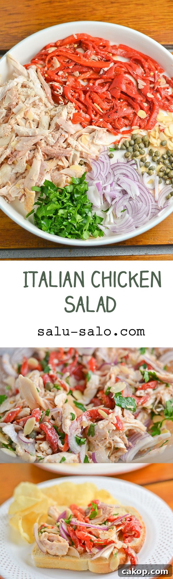 Italian Chopped Chicken Salad with Sun-Dried Tomatoes and Herbs 4 Italian Chicken Salad
