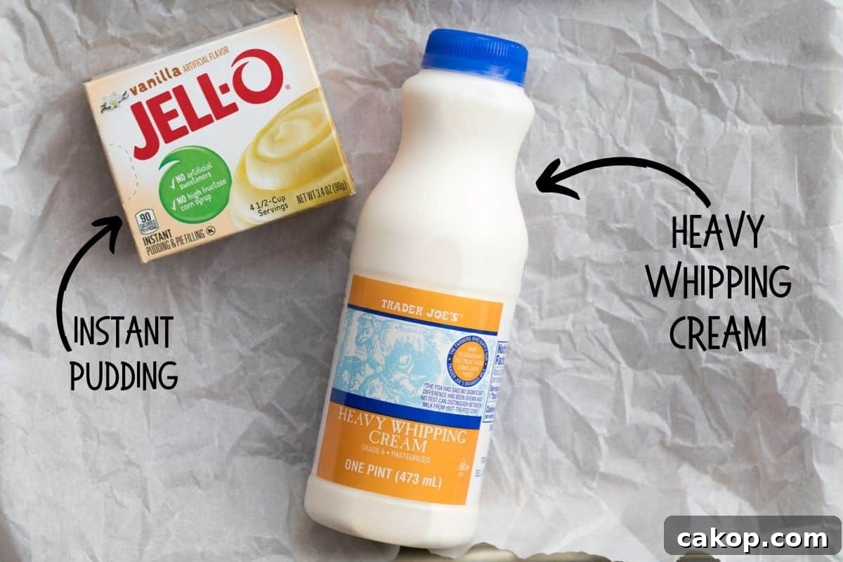 ingredients for vanilla mousse.