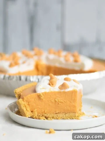 piece of butterscotch pudding pie on a white plate