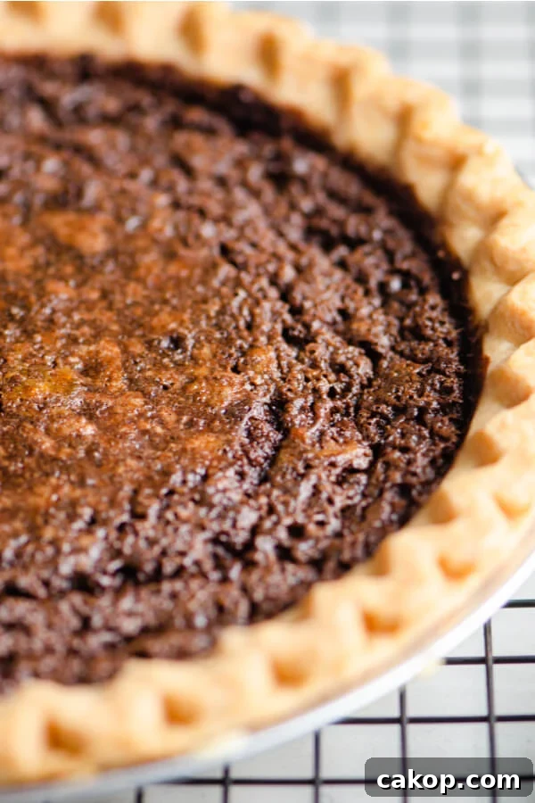 the finished pie on a cooling rack