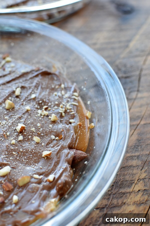 homemade toffee in a glass pie plate