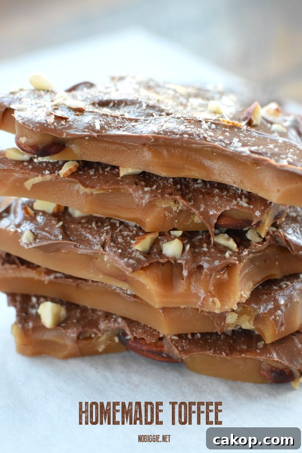 homemade toffee with almonds