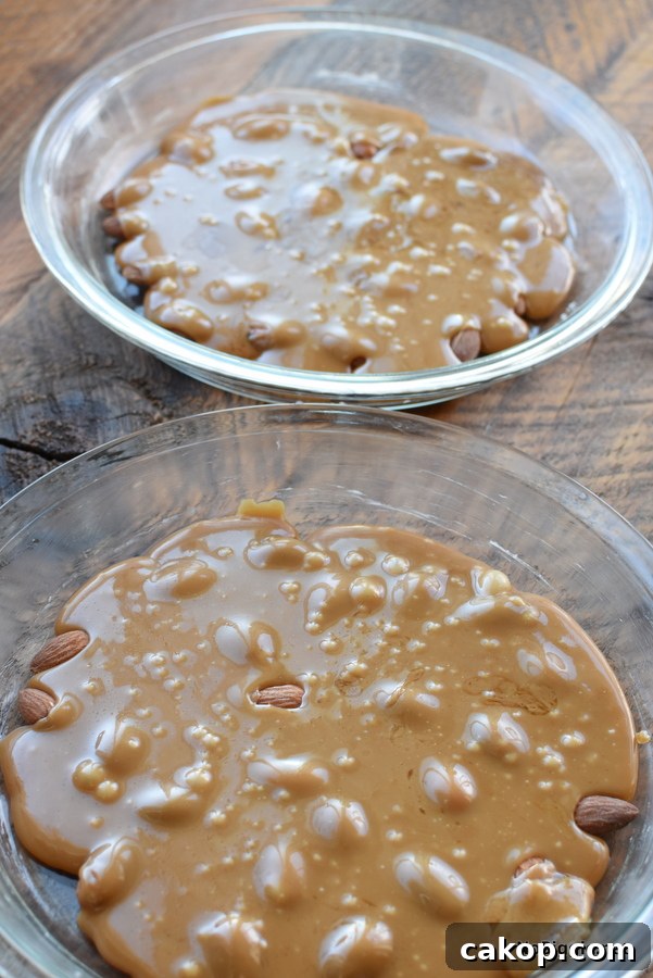 toffee candy with almonds
