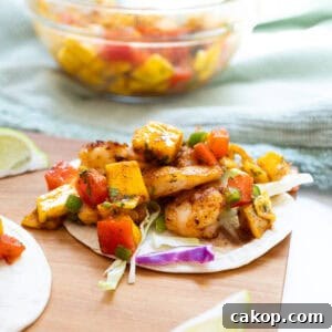 Mango-Lime Shrimp Tacos with Fresh Cilantro Salsa 9 Shrimp Tacos with mango salsa
