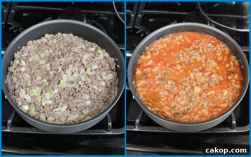 Mom's Goulash Recipe has a touch of paprika in this classic Hungarian recipe my Mom perfected. Ground beef with onion and celery, then tomato soup, beans, and hot tomato sauce in Mom's Goulash Recipe.