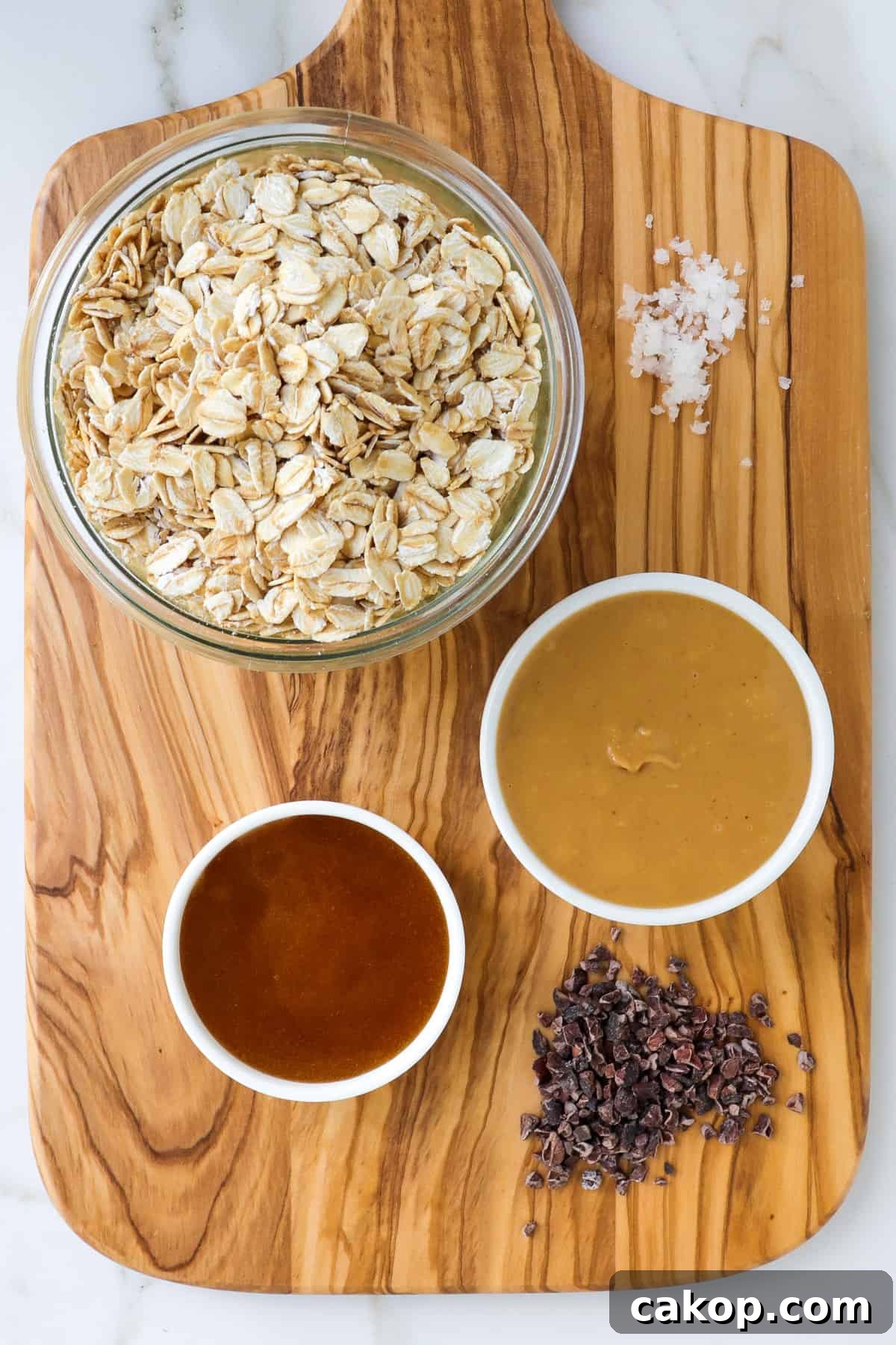 Ingredients on a wooden board.